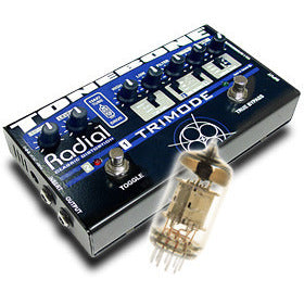 Radial Tonebone Classic Tri-Mode A distortion pedal that features a 'true bypass' clean tone, and two separate distortion modes for rhythm and lead settings