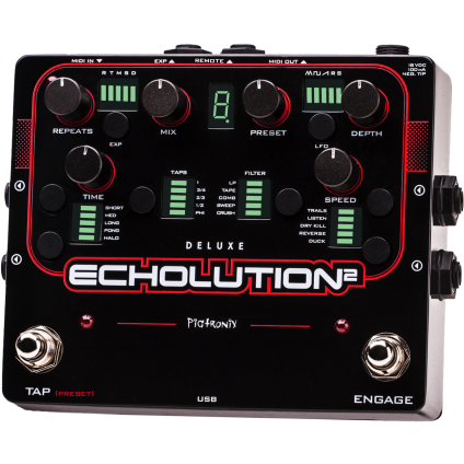 delay pedal with modulation Pigtronix Echolution 2 Deluxe Programmable Multi-Tap Modulation Delay